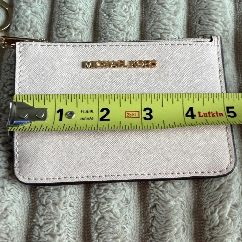 Michael Kors Pink Jet Set Travel Small Top Zip Coin Pouch with ID Holder.